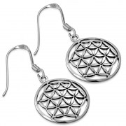 Small Flower of Life Silver Earrings - ep349h